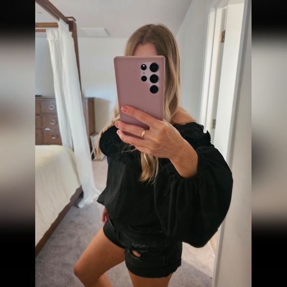 Anthropologie Rya black blouse top sz Small - Picture 7 of 8